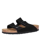 Klapki i japonki damskie - Birkenstock Skórzane klapki "Arizona" w kolorze czarnym - miniaturka - grafika 1