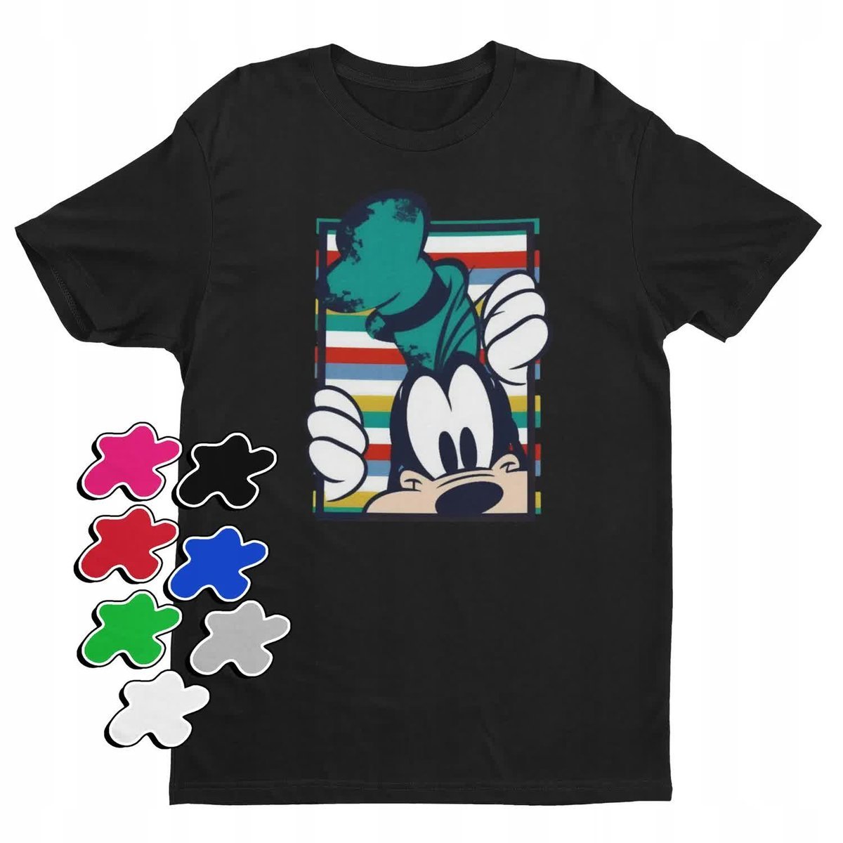Koszulka T-Shirt Dziecięca Z Nadrukiem Myszka Miki Goofy Donald -L 146-152