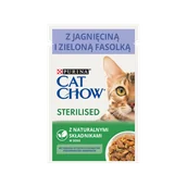 Mokra karma dla kotów - Purina Cat Chow CAT CHOW Sterilised Karma z jagnięciną i zieloną fasolką w sosie 85g 40615-uniw - miniaturka - grafika 1