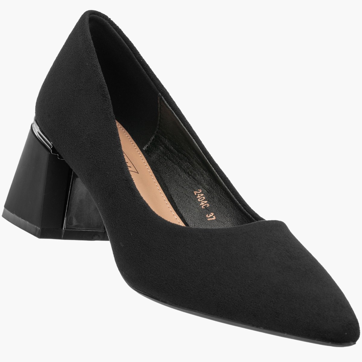 Czółenka Damskie Eleganckie Buty Na Słupku Klasyczne Czarne Czarny 41