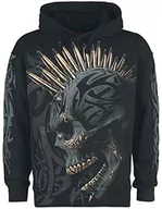Bluzy męskie - Spiral Black Gold męska bluza z kapturem czarna Everyday Goth, Gothic, Horror, Rockwear, czarny, XL - miniaturka - grafika 1