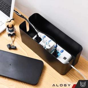 Organizer kabli biurkowy podłogowy pojemnik pudełko na kable listwy Alogy Box L 40cm duży Czarny - Części i akcesoria do laptopów - miniaturka - grafika 13