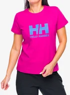 Koszulki i topy damskie - Koszulka bawełniana damska Helly Hansen HH Logo T-Shirt 2.0 - magenta 2.0 - miniaturka - grafika 1