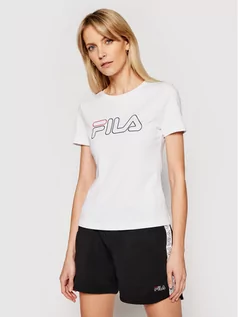 Koszulki i topy damskie - Fila T-Shirt Ladan Tee 683179 Biały Regular Fit - grafika 1