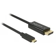 Kable komputerowe i do monitorów - Delock Kabel USB-C -> DisplayPort M/M 1m (tryb alternatywny DP) 4K 60Hz czarny 85255 - miniaturka - grafika 1