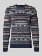 Swetry męskie - Sweter z dzianiny z mieszanki wełny z okrągłym dekoltem - miniaturka - grafika 1