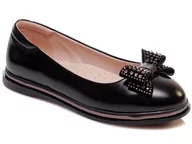 Baleriny - Skórzane, lakierowane baleriny dziecięce - WEESTEP R967254185, czarne - Weestep - miniaturka - grafika 1