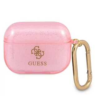 Guess Guess GUAPUCG4GP AirPods Pro cover różowy/pink Glitter Collection GUE1121PNK - Akcesoria do słuchawek - miniaturka - grafika 2