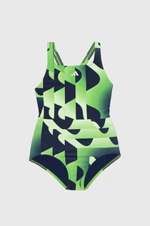 Stroje kąpielowe dla dziewczynek - adidas Performance jednoczęściowy strój kąpielowy dziecięcy kolor zielony - grafika 1