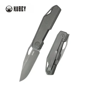 Nóż składany Kubey Verijero Darkblasted Titanium, Darkwashed 14C28N by George Ovchinnikov (KB340E) - Noże - miniaturka - grafika 1