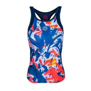 Damski podkoszulek BIDI BADU  Aluna Tech Tank Dark Blue/Neon Red S - Koszulki sportowe damskie - miniaturka - grafika 1