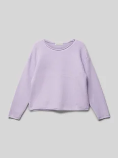 Sweter z wiskozy z okrągłym dekoltem - Swetry dla dziewczynek - miniaturka - grafika 1