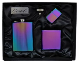 Zestaw Piersiówka + Zapalniczka + Papierośnica - Piersiówki Zestaw Piersiówka + Zapalniczka + Papierośnica - Piersiówki - miniaturka - grafika 1