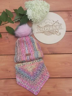 Czapka beanie z bandamą - Czapki dla dzieci - miniaturka - grafika 1