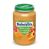 Desery dla dzieci - Bobovita BOBOVITA Jabłka morele i brzoskwinie z biszkoptem po 8 m-cu 190 g - miniaturka - grafika 1