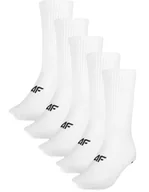 Skarpetki damskie - Skarpety 4F Męskie długie 5-Pak Białe Sportowe - miniaturka - grafika 1