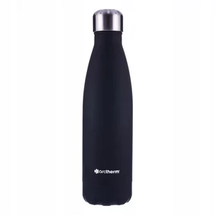 Butelka termiczna arctherm 500 ml czarna gumowa powłoka - Butelki termiczne - miniaturka - grafika 1