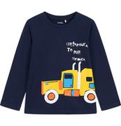 Moda i Uroda OUTLET - T-shirt z długim rękawem dla chłopca, z ciężarówką, granatowy 2-8 lat - miniaturka - grafika 1