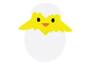 Gadżety na imprezę - Dekoracja dwustronna Kurczaczek - 30 x 35 cm - miniaturka - grafika 1