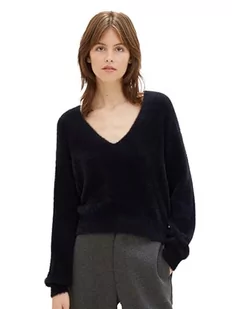 TOM TAILOR Denim Sweter damski, 14482 – Deep Black, L - Swetry damskie - miniaturka - grafika 1