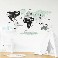 Tapety - Naklejka na Ścianę Mapa Świata Miętowa Rozmiary - miniaturka - grafika 1