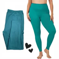 Legginsy - Leginsy bambus duże turkus klasyczne wysoki stan 9XL bawełna długie - miniaturka - grafika 1