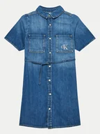 Sukienki i spódniczki dla dziewczynek - Calvin Klein Jeans Sukienka jeansowa IG0IG02578 Niebieski Regular Fit - miniaturka - grafika 1