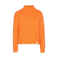 Swetry damskie - myMo Damski sweter z dzianiny pomarańczowy XL/XXL - miniaturka - grafika 1