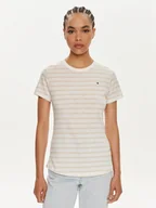 Koszulki i topy damskie - Tommy Hilfiger T-Shirt 1985 WW0WW37857 Beżowy Slim Fit - miniaturka - grafika 1