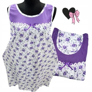 BAWEŁNA KOSZULA NOCNA na ramiączkach piękna róża prezent fiolet 50 52 5XL - Bielizna nocna BAWEŁNA KOSZULA NOCNA na ramiączkach piękna róża prezent fiolet 50 52 5XL - Bielizna nocna - miniaturka - grafika 1