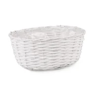 Pozostałe akcesoria do uprawy roślin - Koszyk na kwiaty owalny biały 30 x 23 x 13 cm - miniaturka - grafika 1