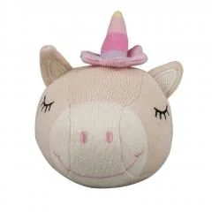 Piłka wełniana z grzechotką Jednorożec Barbo Toys - Grzechotki dla dzieci - miniaturka - grafika 1