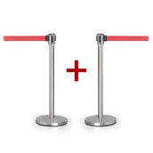 Wyposażenie miejsc publicznych - B2B Partner Słupek z samonawijającą taśmą 1+1 gratis 470060 - miniaturka - grafika 1