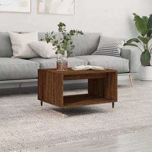 vidaXL Stolik kawowy, brązowy dąb, 60x50x40 cm materiał drewnopochodny - Ławy i stoliki kawowe - miniaturka - grafika 1