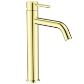 Baterie umywalkowe - Bateria umywalkowa nablatowa Besco Veo jasne złoto BU-VI-JZ - miniaturka - grafika 1