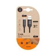 Kable komputerowe i do monitorów - Kabel ładujący Tech-One-Tech USB-C Czarny 1 m - miniaturka - grafika 1