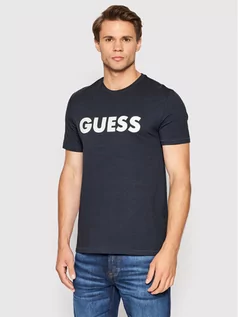 Koszulki męskie - GUESS T-Shirt M2YI42 J1311 Granatowy Slim Fit - grafika 1