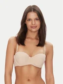 Biustonosze - Tommy Hilfiger Biustonosz bardotka UW0UW05378 Beżowy - miniaturka - grafika 1