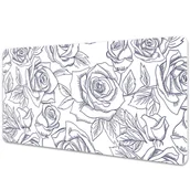 Podkładki na biurko - Ochronna mata na biurko Niebieskie róże 90x45 cm - miniaturka - grafika 1