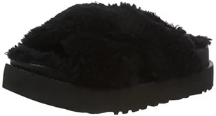 UGG Fuzz Sugar Cross Slide Kapcie Kobiety Czarny 40 EU - Kapcie damskie - miniaturka - grafika 1