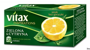 Herbata Vitax Inspirations Zielona Z Cytryną (20 Saszetek) 30G Zawieszka - Herbata - miniaturka - grafika 1