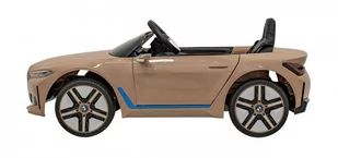 Autko BMW i4 na akumulator dla dzieci Złoty + Wolny Start + EVA + Ekoskóra + Audio LED + Pilot - Pojazdy elektryczne dla dzieci - miniaturka - grafika 4