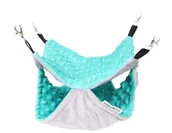 Akcesoria dla gryzoni - MIMIKO - Hamak dwupoziomowy dla małych ssaków miętowy 30x30 cm - miniaturka - grafika 1