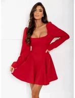 Sukienki - Modna sukienka z odkrytymi plecami LEVIA - czerwona - miniaturka - grafika 1