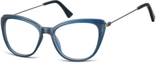Sunoptic Oprawki korekcyjne okulary Kocie Oczy zerówki damskie CP121B granatowe - Okulary korekcyjne, oprawki, szkła - miniaturka - grafika 1