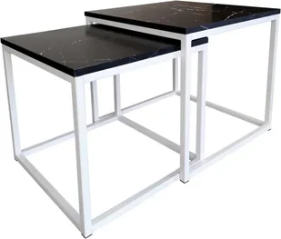 Stolik kawowy 2w1 CUBE marmur czarny/biały - Ławy i stoliki kawowe Stolik kawowy 2w1 CUBE marmur czarny/biały - Ławy i stoliki kawowe - miniaturka - grafika 1