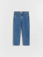 Spodnie i spodenki dla dziewczynek - Reserved - Classic denim straight - niebieski - miniaturka - grafika 1