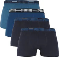 Majtki męskie - Puma Bokserki męskie Brand Elastic 4pak granatowy/niebieski 938197 02 XL - miniaturka - grafika 1