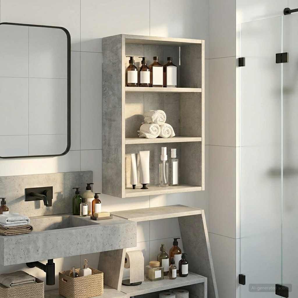 vidaXL vidaXL Szafka ścienna łazienkowa Betonowy Szary 40 x 16 x 62,5 cm