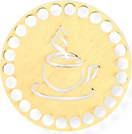 Decoupage - DREWNIANA PODKŁADKA PODSTAWKA POD KUBEK DECOUPAGE ZE SKLEJKI KAWA FILIŻANKA - miniaturka - grafika 1